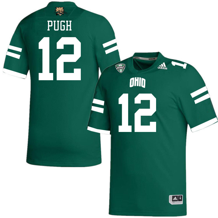 Ohio Bobcats #12 Eian Pugh College Football Jerseys Stitched-Green